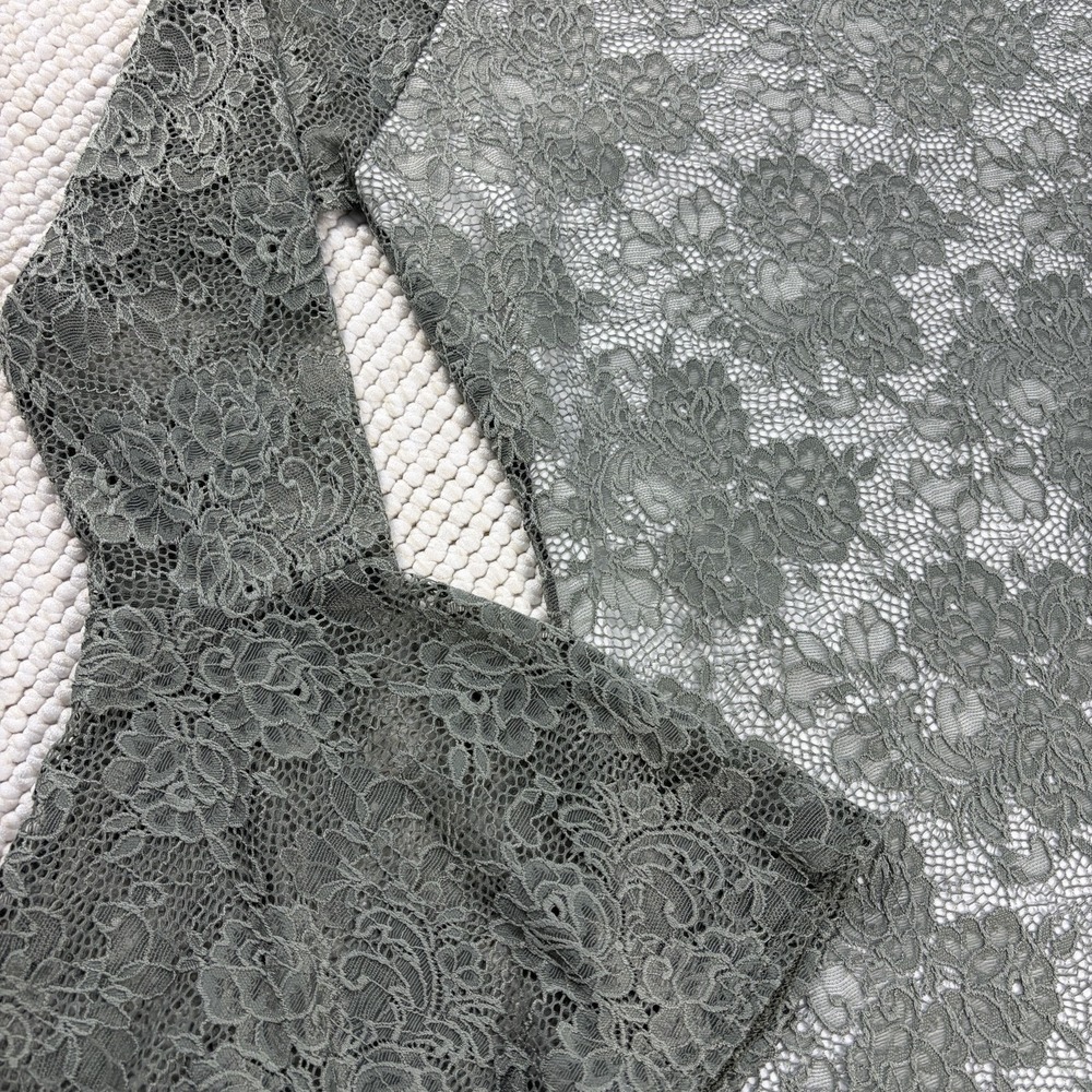 Scully Sage Green Floral Lace Bell Sleeve Blouse Medium Made in USA Western Boho - Picture 2 of 7